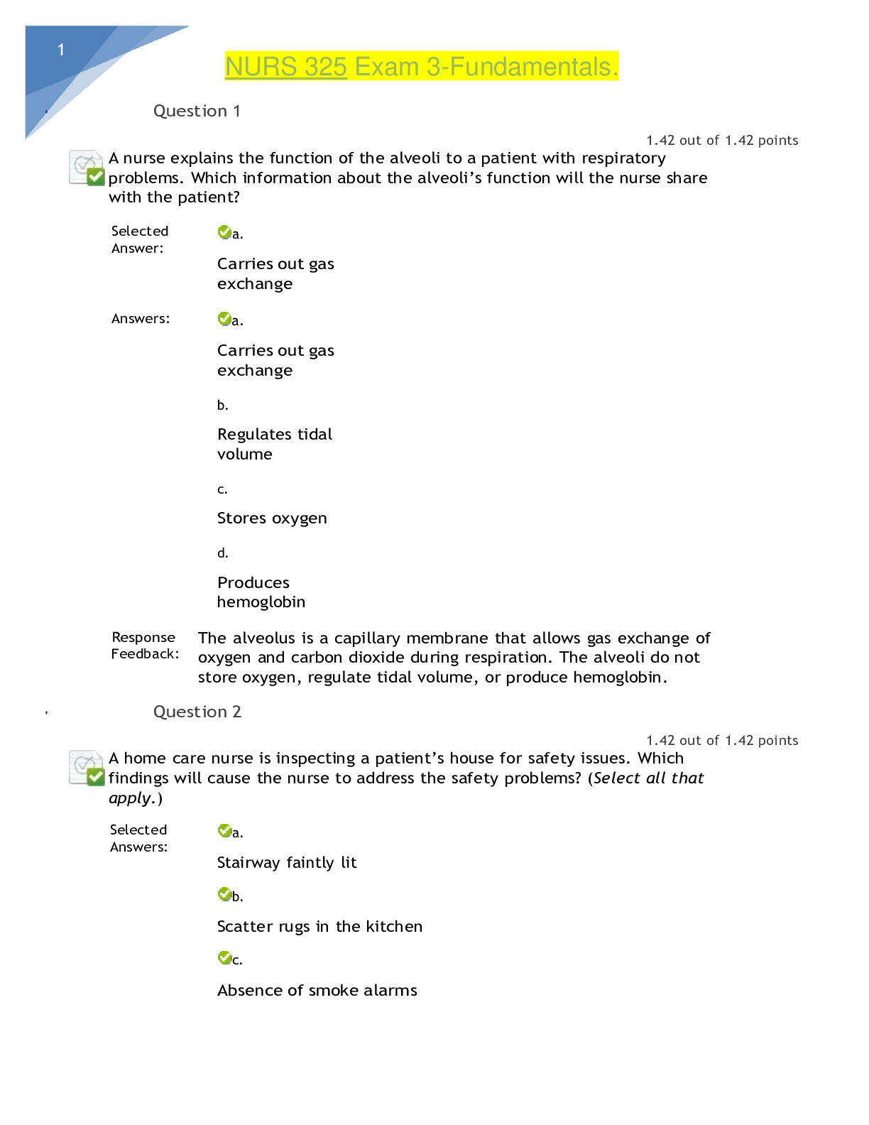 Preview image of NURS 325 Exam 3-Fundamentals document
